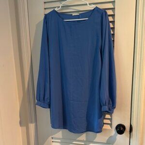 Chic Long Sleeve Blue Dress